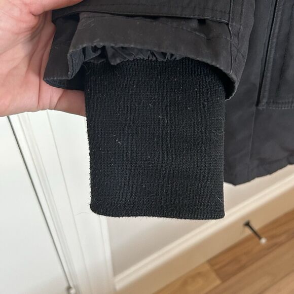 Aritzia TNA Down Parka M Black Hood Fur Trim Water Repellent Slim Fit - Picture 9 of 12